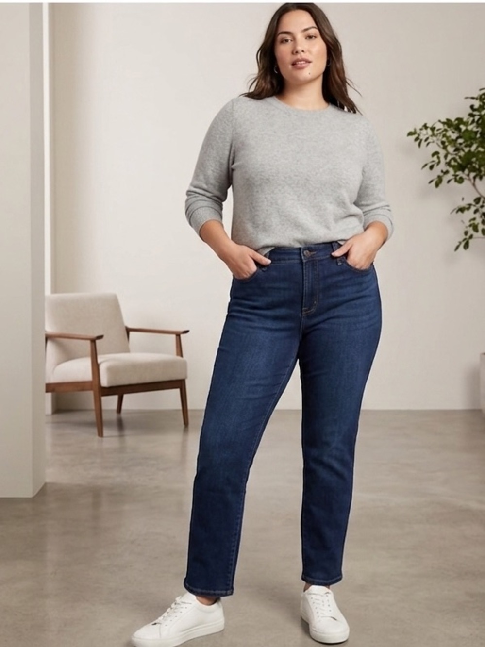 Old Navy Dark Blue Women's Power Straight Jeans